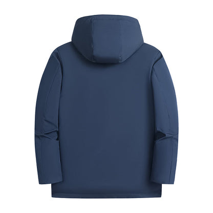 Men's Cotton-Padded Jacket - Fleece-Lined Thickened Outdoor Windproof Waterproof Coat