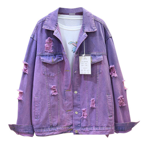 Men's Gradient Denim Jacket - Loose Fit Casual Spring Jacket