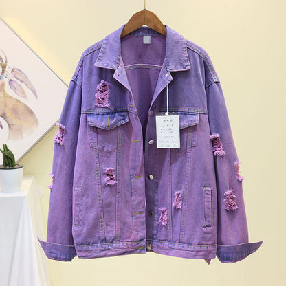 Men's Gradient Denim Jacket - Loose Fit Casual Spring Jacket