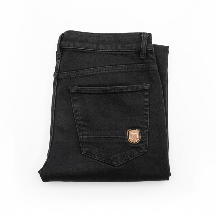 Black Jeans with Badge - White Background