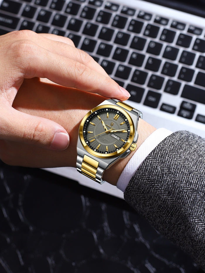Men's Minimalist Alloy Watch - Fashionable Personalized Design Watch