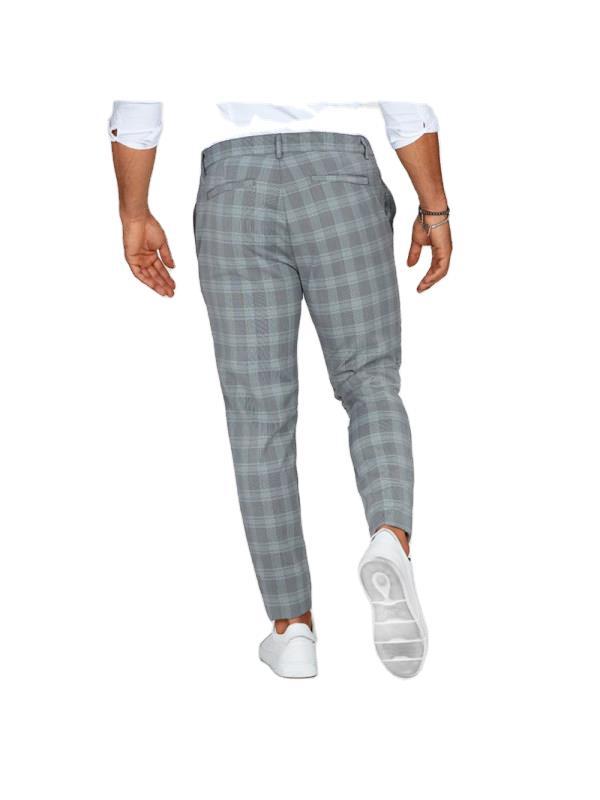 Men's Plaid Casual Pants - Loose Straight Trousers