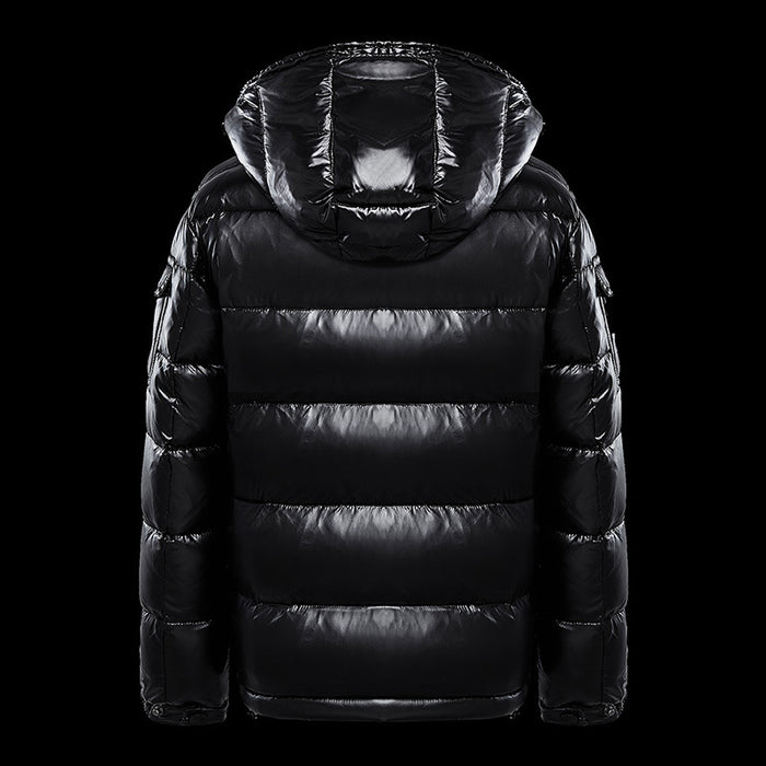 Men's Short Glossy Down Jacket - Trendy Thick Puffer Coat