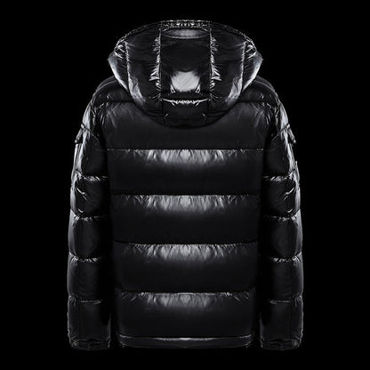 Men's Short Glossy Down Jacket - Trendy Thick Puffer Coat