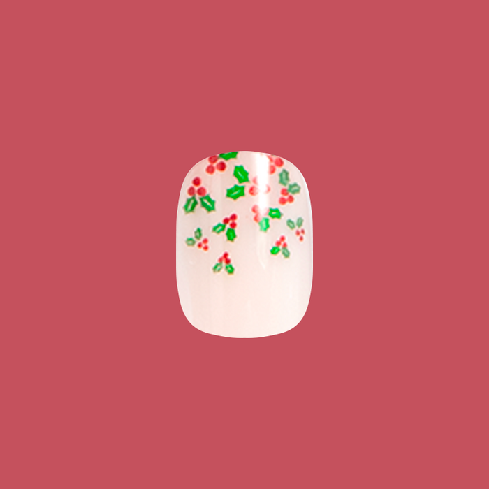 Metallic Holly Shower - Press-On | Short | Squoval