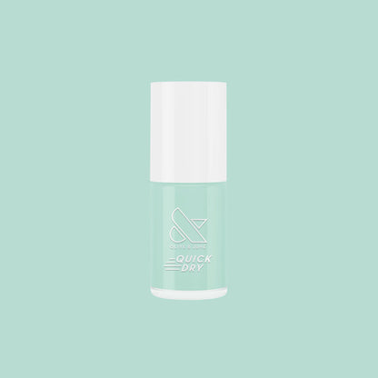 Bottle of Minty quick dry polish in pastel mint green for easy, at-home mani by Olive and June