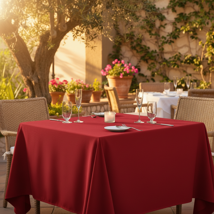 Square Table Cloth / Red / 42"X42" 6 PK