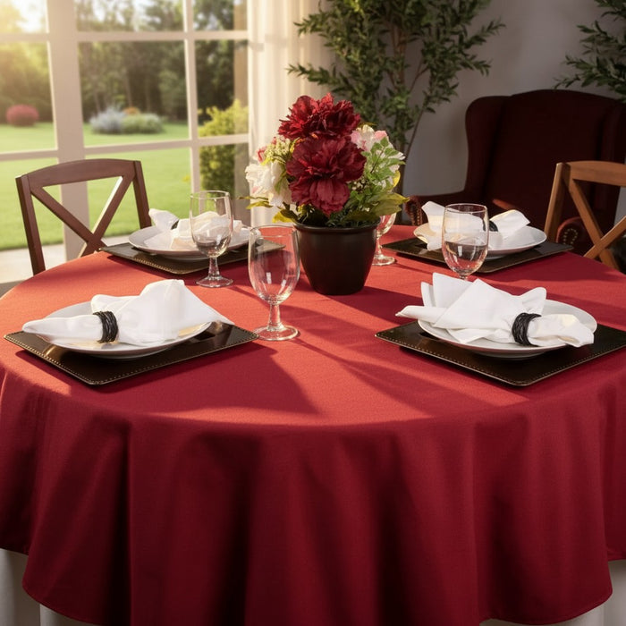 Round Table Cloth / Red / 64" 6 PK