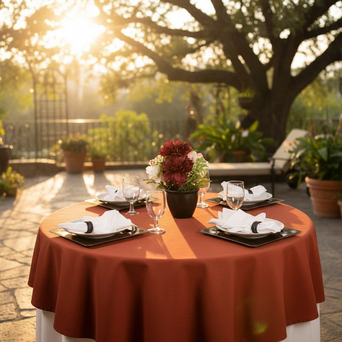 Round Table Cloth / Rust / 64" 6 PK