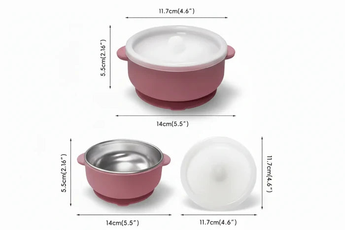 Montessori Mates Kids Stainless Steel Bowl with Lid