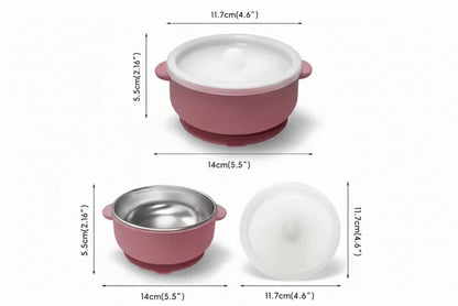 Montessori Mates Kids Stainless Steel Bowl with Lid