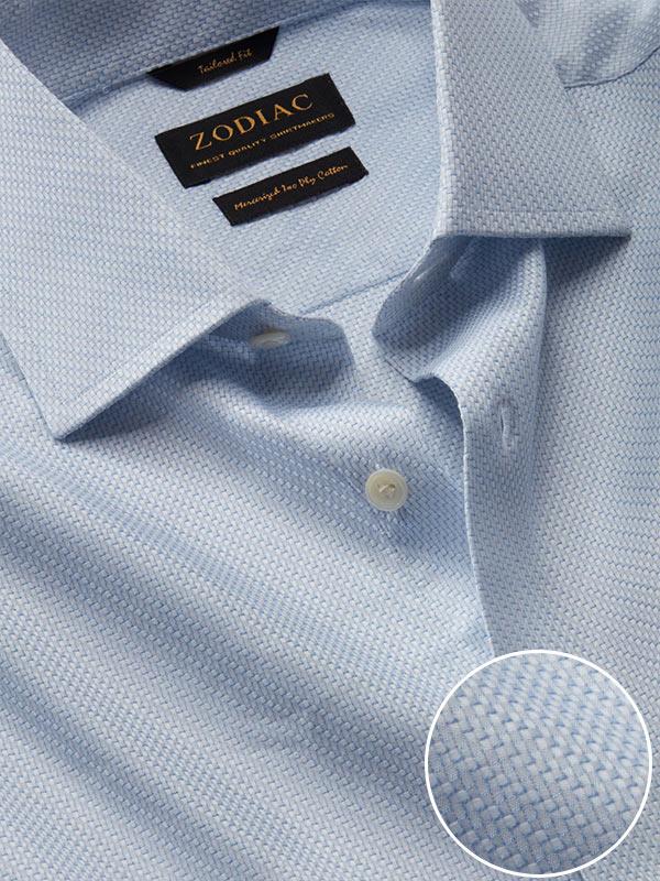 Monteverdi Sky Solid Full Sleeve Double Cuff Classic Fit Classic Formal Two Ply Mercerized Cotton Shirt