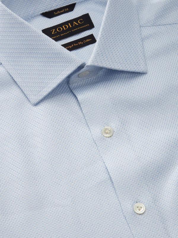 Monteverdi Sky Solid Full Sleeve Double Cuff Classic Fit Classic Formal Two Ply Mercerized Cotton Shirt
