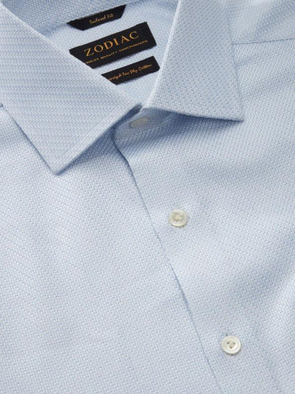 Monteverdi Sky Solid Full Sleeve Double Cuff Classic Fit Classic Formal Two Ply Mercerized Cotton Shirt