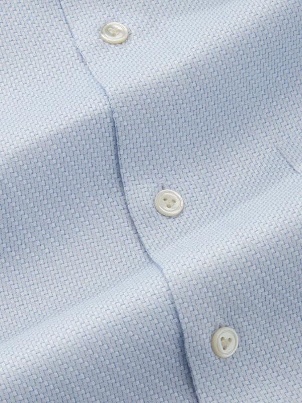 Monteverdi Sky Solid Full Sleeve Double Cuff Classic Fit Classic Formal Two Ply Mercerized Cotton Shirt