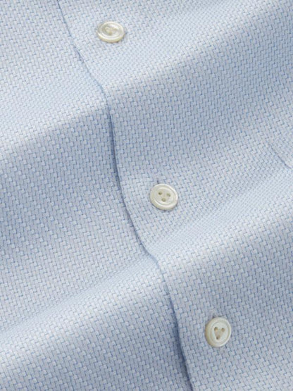 Monteverdi Sky Solid Full Sleeve Double Cuff Classic Fit Classic Formal Two Ply Mercerized Cotton Shirt