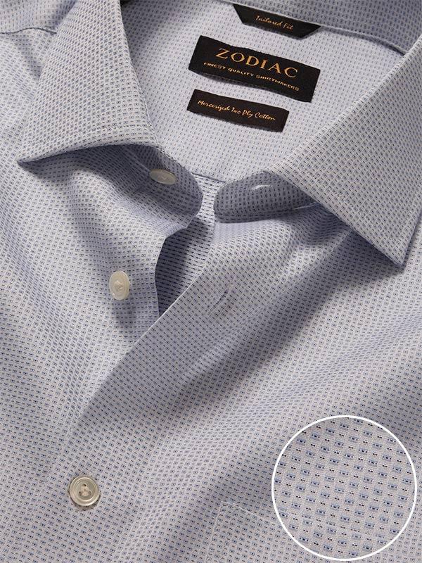 Monteverdi Sky Solid Full Sleeve Single Cuff Tailored Fit Classic Formal Two Ply Mercerized Cotton Shirt