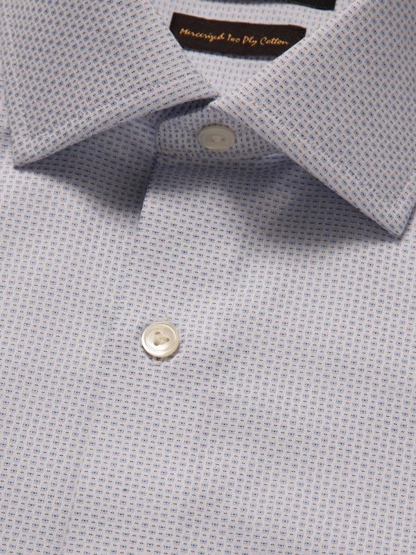 Monteverdi Sky Solid Full Sleeve Single Cuff Tailored Fit Classic Formal Two Ply Mercerized Cotton Shirt