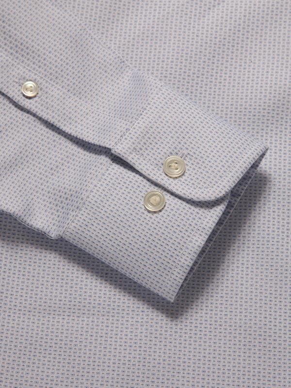 Monteverdi Sky Solid Full Sleeve Single Cuff Tailored Fit Classic Formal Two Ply Mercerized Cotton Shirt