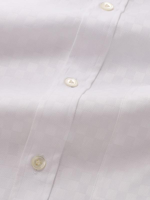 Monteverdi White Solid Full Sleeve Single Cuff Classic Fit Classic Formal Two Ply Mercerized Cotton Shirt