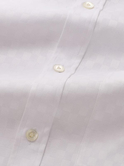 Monteverdi White Solid Full Sleeve Single Cuff Classic Fit Classic Formal Two Ply Mercerized Cotton Shirt