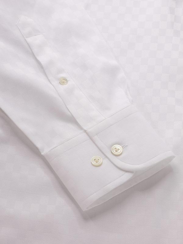 Monteverdi White Solid Full Sleeve Single Cuff Classic Fit Classic Formal Two Ply Mercerized Cotton Shirt