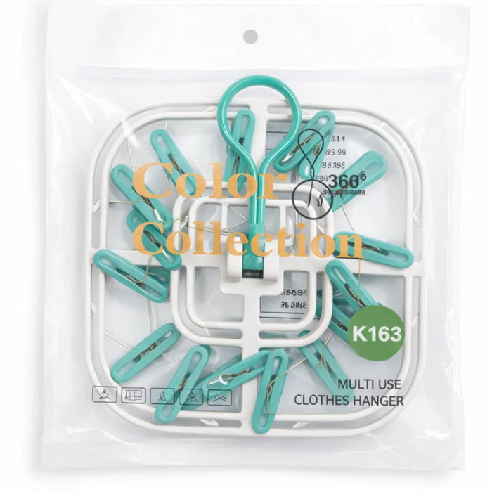 Multiuse  - Laundry Hangers - Dark Green - 16 Clips