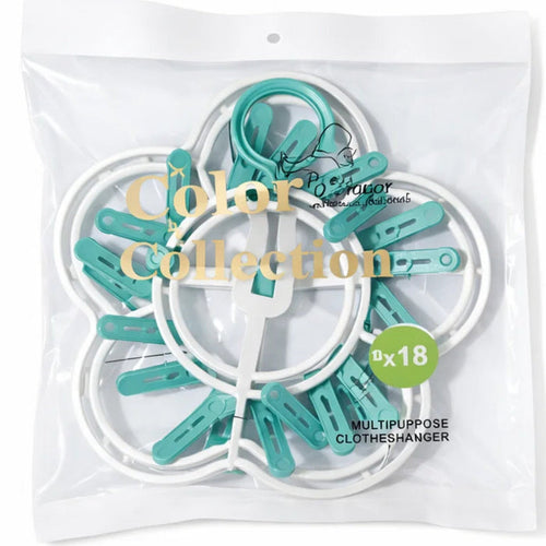Multiuse  - Laundry Hangers - Dark Green - 18 Clips