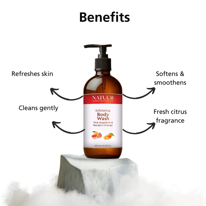Natuur Exfoliating Body Wash Pink Grapefruit & Mandarin Orange 500 ml