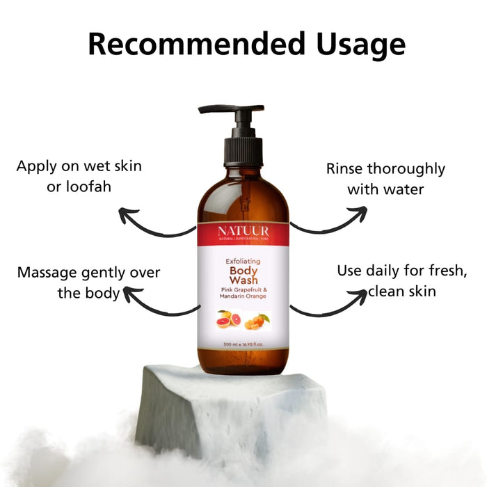 Natuur Exfoliating Body Wash Pink Grapefruit & Mandarin Orange 500 ml