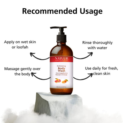 Natuur Exfoliating Body Wash Pink Grapefruit & Mandarin Orange 500 ml