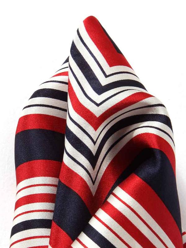 Navy/ Multi 4-in-1 Silk Pocket Square