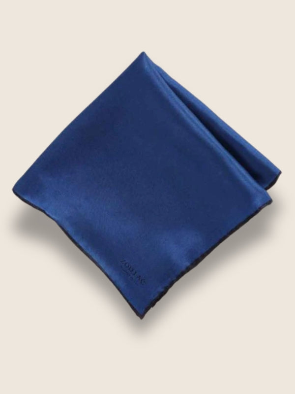 Navy/ Navy Solid Silk Pocket Square