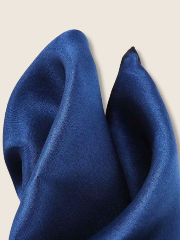 Navy/ Navy Solid Silk Pocket Square