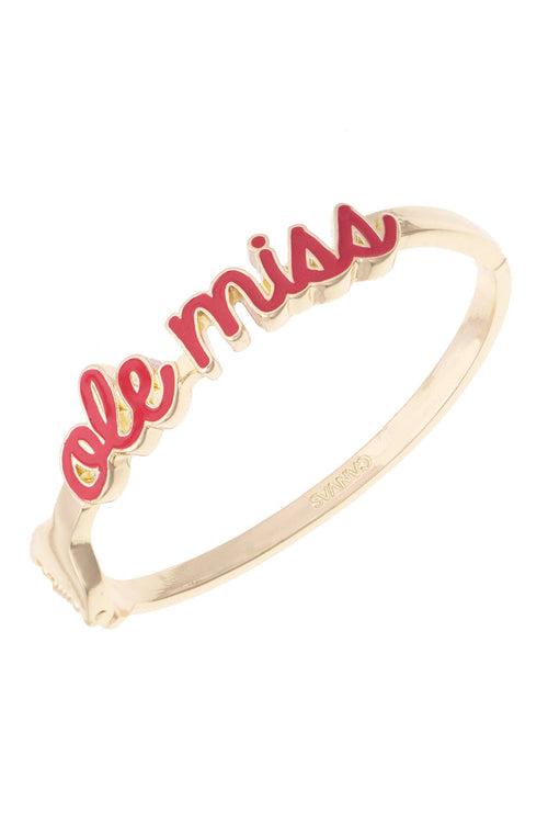 Ole Miss Rebels Cursive Enamel Hinge Bangle