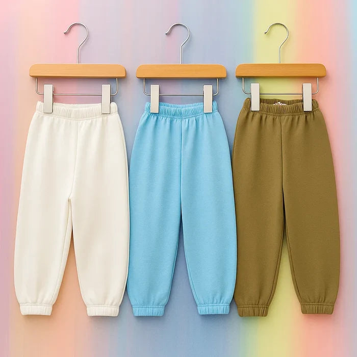OLINI - Pack of 3 - Fleece Trousers - Blue White Brown - 25