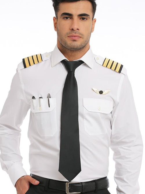 Pilot White Solid Full Sleeve Single Cuff Classic Fit Classic Formal Blend Shirt