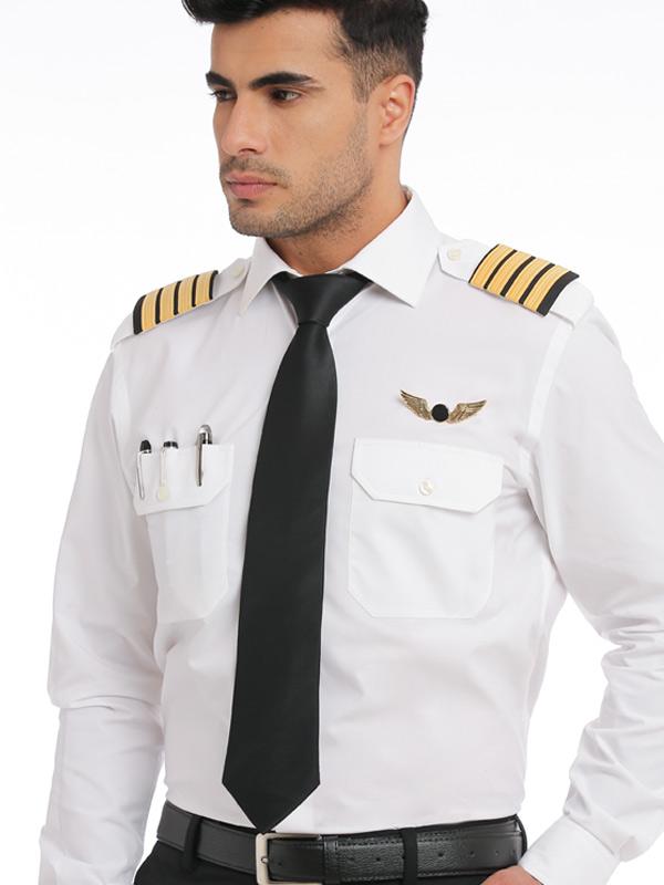 Pilot White Solid Full Sleeve Single Cuff Classic Fit Classic Formal Blend Shirt