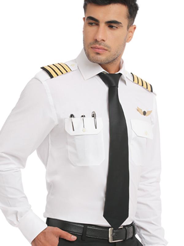 Pilot White Solid Full Sleeve Single Cuff Classic Fit Classic Formal Blend Shirt