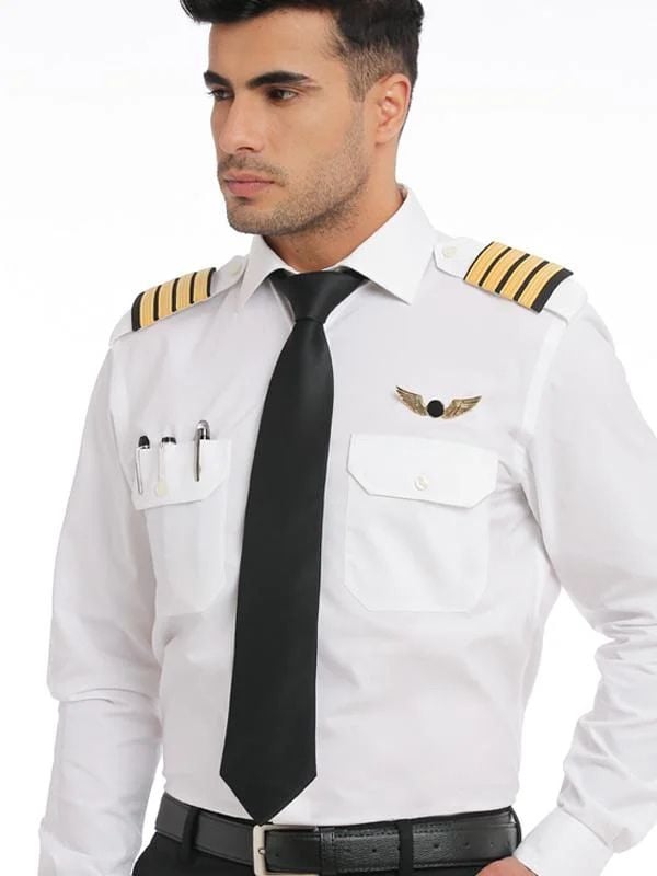 Pilot White Solid Full Sleeve Single Cuff Slim Fit Classic Formal Blend Shirt