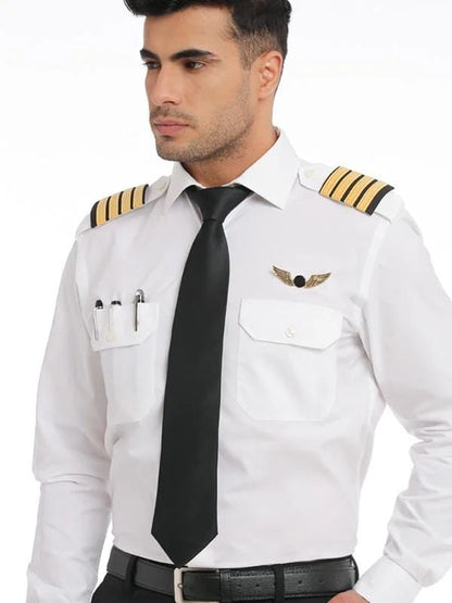 Pilot White Solid Full Sleeve Single Cuff Slim Fit Classic Formal Blend Shirt