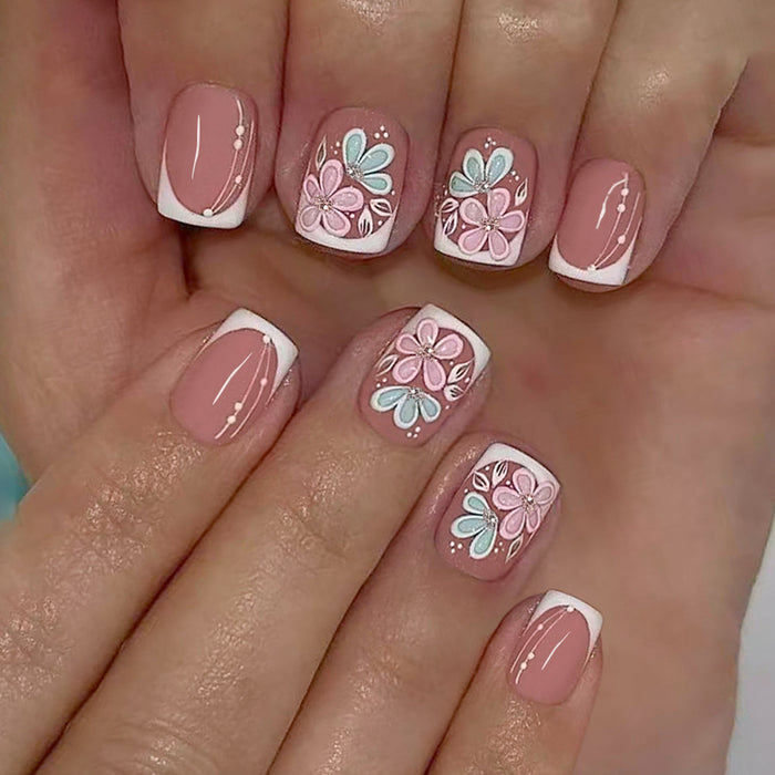 Pink green flowers