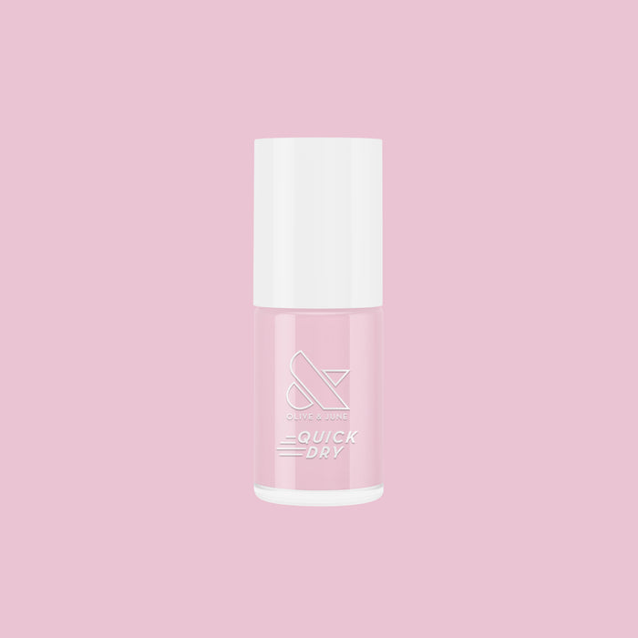 Pointe quick dry nail polish bottle on pink background for effortless at-home mani and pedis with long-lasting color