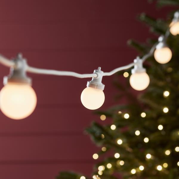 Pro Connect 10m 20 Warm White Connectable Festoon Lights White Cable