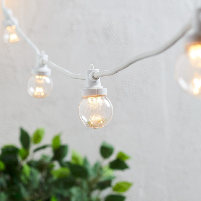 Pro Connect 15m 30 Warm White Connectable Festoon Lights Clear Cap White Cable