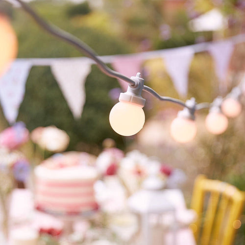 Pro Connect 15m 30 Warm White Connectable Festoon Lights White Cable