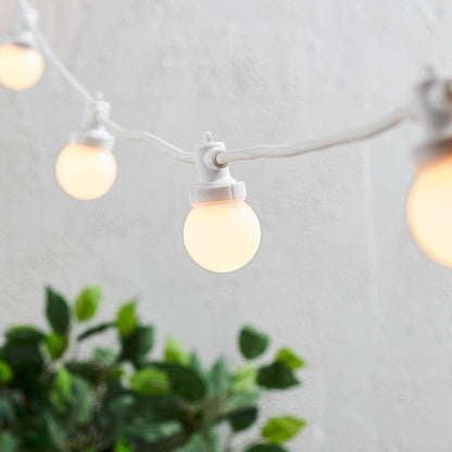 Pro Connect 15m 30 Warm White Connectable Festoon Lights White Cable
