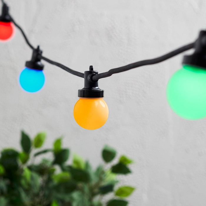 Pro Connect 20m 40 Multi Coloured Connectable Festoon Lights Black Cable