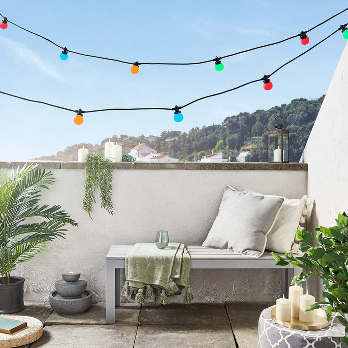 Pro Connect 20m 40 Multi Coloured Connectable Festoon Lights Black Cable
