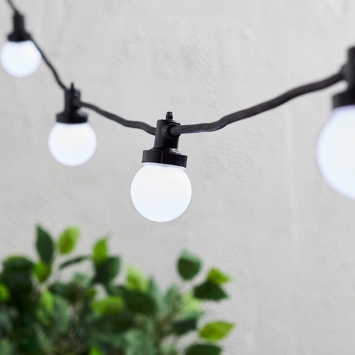 Pro Connect 20m 40 White Connectable Festoon Lights Black Cable